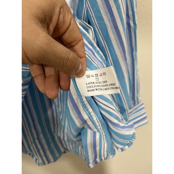 Nat Nast Coastal American Fit Retro Resort Striped Boho Preppy Button Up Shirt M - Picture 7 of 15